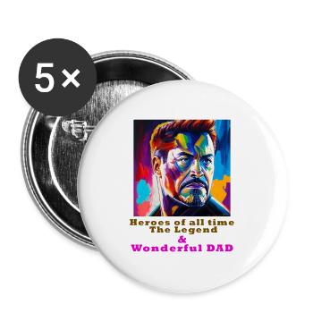 Wonderful Dad , i love u 3000 - Buttons large 2.2'' (5-pack) - white