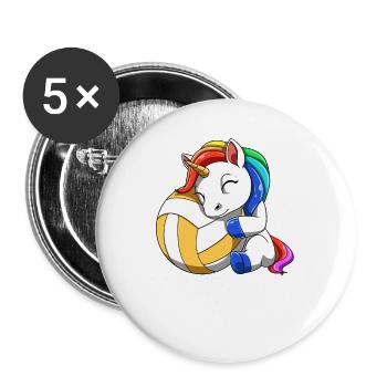 Cute Volleyball Girl Unicorn - Buttons large 2.2'' (5-pack) - white