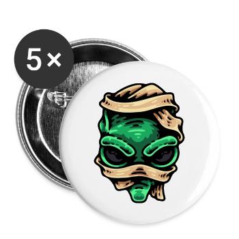 Alien Mummy - Buttons large 2.2'' (5-pack) - white