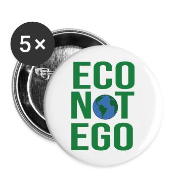 Eco not ego save planet earth - Buttons large 2.2'' (5-pack) - white