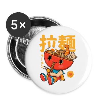 Ramen Boy - Buttons large 2.2'' (5-pack) - white