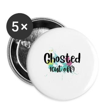 Ghosted (Cut Off) Design - Buttons large 2.2'' (5-pack) - white