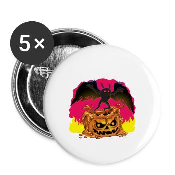 Happy Mothoween Halloween Mothman Folklore Creepy - Buttons large 2.2'' (5-pack) - white