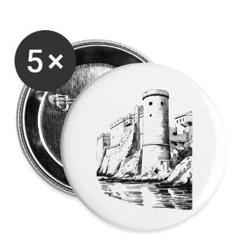 The Dubrovnik City Walls - Buttons large 2.2'' (5-pack) - white