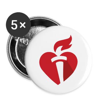 Kids Heart Challenge - Buttons large 2.2'' (5-pack) - white