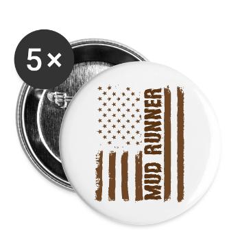 Usa Flag Mud Runner - Buttons large 2.2'' (5-pack) - white