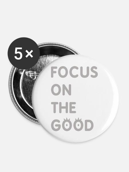 FOCUS on the good music yellow - Buttons large 2.2'' (5-pack) - white