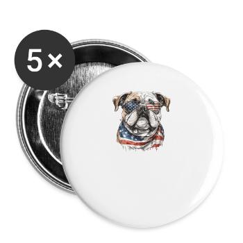 Vintage Usa Flag World s Best English Bulldog Dad - Buttons large 2.2'' (5-pack) - white