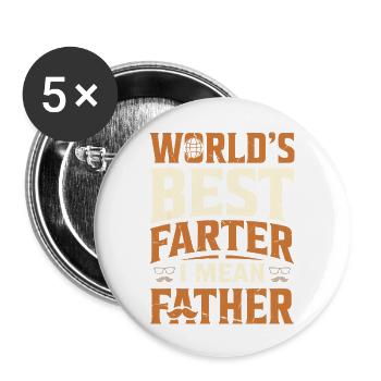 World s Best Farter I Mean Father - Buttons large 2.2'' (5-pack) - white