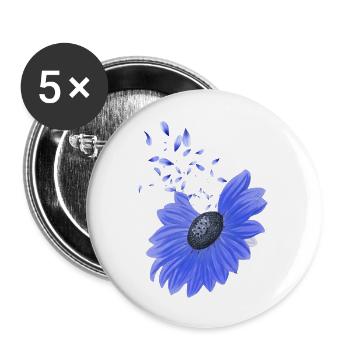 Blue Sunflower Petals - Buttons large 2.2'' (5-pack) - white