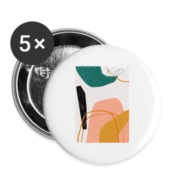 October Abstract - Buttons large 2.2'' (5-pack) - white