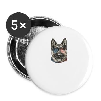 Vintage Usa Flag World s Best German Shepherd Dog - Buttons large 2.2'' (5-pack) - white