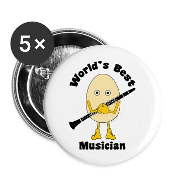 World s Best Clarinet Musician - Buttons large 2.2'' (5-pack) - white