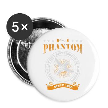 F4 Phantom Vintage Badge - Buttons large 2.2'' (5-pack) - white