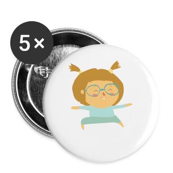 Cute Little Yogi - Buttons large 2.2'' (5-pack) - white