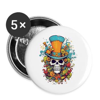 Skull Ting The Town With Some Colorful Graffiti - Buttons large 2.2'' (5-pack) - white