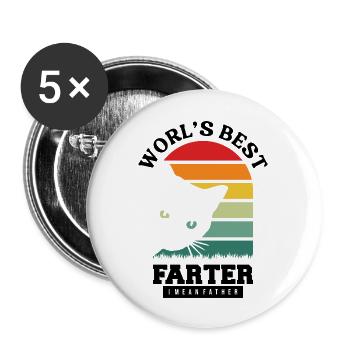 Vintage Retro World s Best Farter I Mean - Buttons large 2.2'' (5-pack) - white