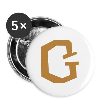 Alphabetical G - Buttons large 2.2'' (5-pack) - white
