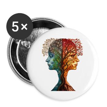 Spring and Fall seasons on the tree of life - Buttons large 2.2'' (5-pack) - white