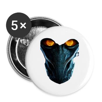 Blue Alien - Buttons large 2.2'' (5-pack) - white
