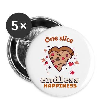 Pizza slice and quotes - Buttons large 2.2'' (5-pack) - white