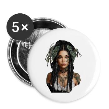art cute girl - Buttons large 2.2'' (5-pack) - white
