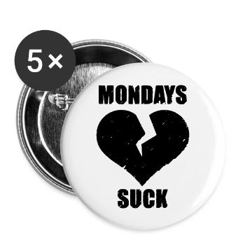 Monday s Suck Broken Heart - Buttons large 2.2'' (5-pack) - white