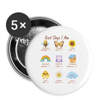 Multi Bible Scriptures - Buttons large 2.2'' (5-pack) - white