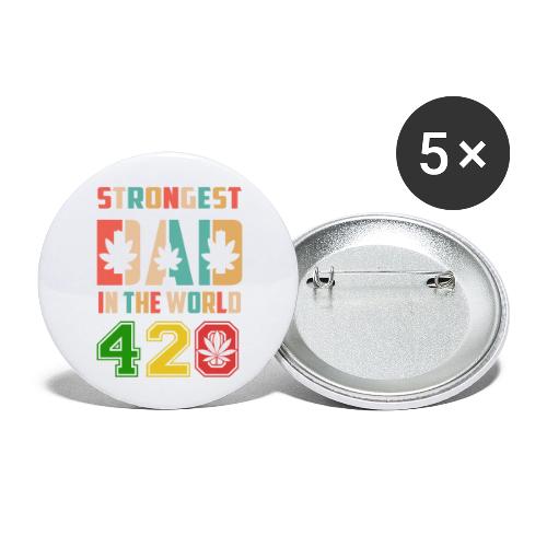 Chucklesome 420 Dad Loves Herb Weed Marijuana - Buttons large 2.2'' (5-pack)