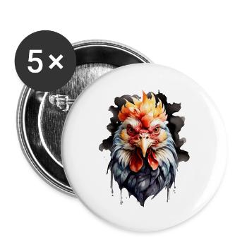 beautiful rooster - Buttons large 2.2'' (5-pack) - white