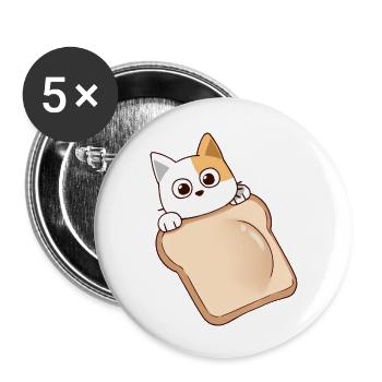 bread cat - Buttons large 2.2'' (5-pack) - white