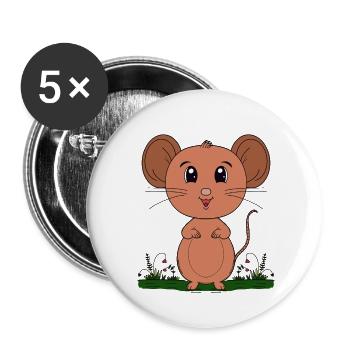 Cute mouse in the wild - Buttons large 2.2'' (5-pack) - white