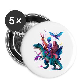 Cryptozoology Cryptid Bigfoot Jackalope Mothman - Buttons large 2.2'' (5-pack) - white