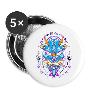 Street cyberpunk clothing streetwear - Buttons large 2.2'' (5-pack) - white