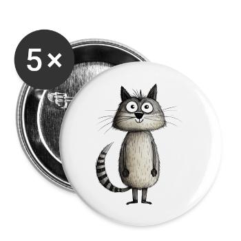 Funny cat. - Buttons large 2.2'' (5-pack) - white