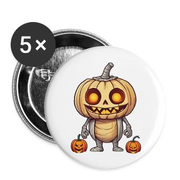 Halloween Pumpkin Mummy - Buttons large 2.2'' (5-pack) - white