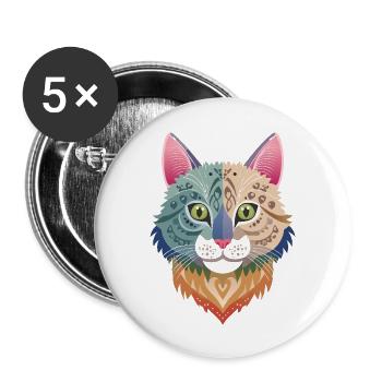 Purrfect Expression - Buttons large 2.2'' (5-pack) - white