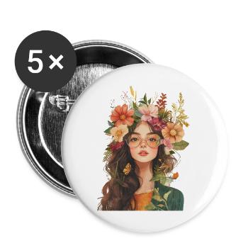 Mystic Moon Graphic - Buttons large 2.2'' (5-pack) - white