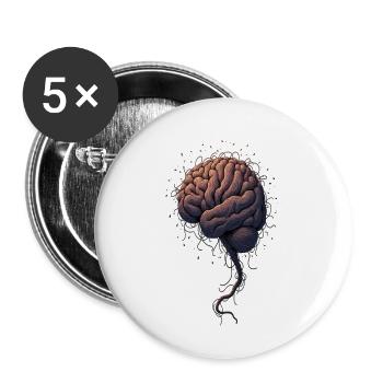 AI Mind – Meditating With Code - Buttons large 2.2'' (5-pack) - white
