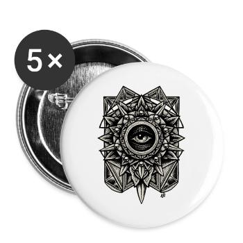 Seraphim Sacred Geometry - Buttons large 2.2'' (5-pack) - white