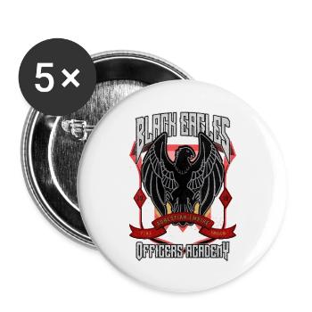 Black Crest For Fans - Buttons large 2.2'' (5-pack) - white