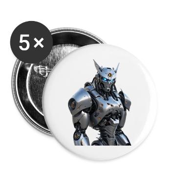 Intimidating Guardian Robot - Buttons large 2.2'' (5-pack) - white