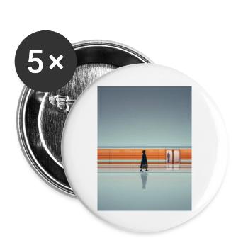 Futuristic Station - Buttons large 2.2'' (5-pack) - white