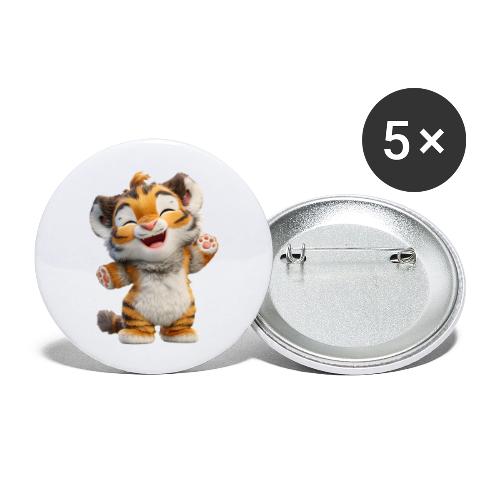 Energetic Baby Tiger Standing with Joy - Buttons large 2.2'' (5-pack)
