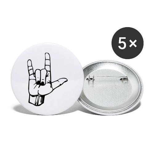 Rock n Roll Hand Sign - Buttons large 2.2'' (5-pack)
