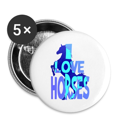 I Love Horses-blue - Buttons large 2.2'' (5-pack)