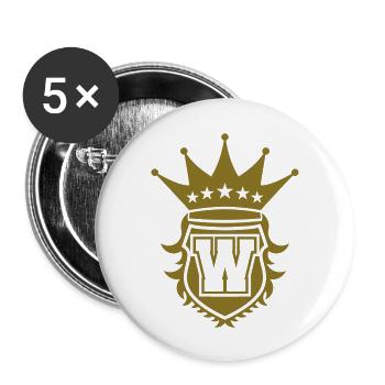 W Crest - Buttons large 2.2'' (5-pack) - white