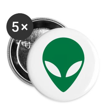Alien Face - Buttons large 2.2'' (5-pack) - white