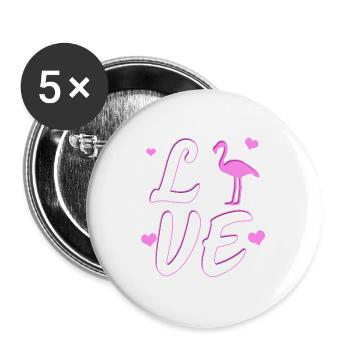 Flamingo Pink Bird Animal Trend Flamingoe Gift - Buttons large 2.2'' (5-pack) - white