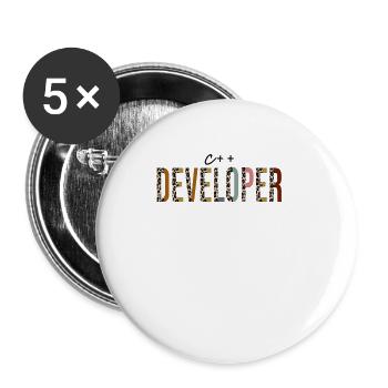 C++ developer Leopard Print Funny - Buttons large 2.2'' (5-pack) - white